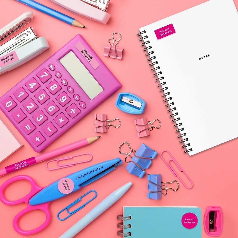 Peel And Stick Name Labels Mini - Pink