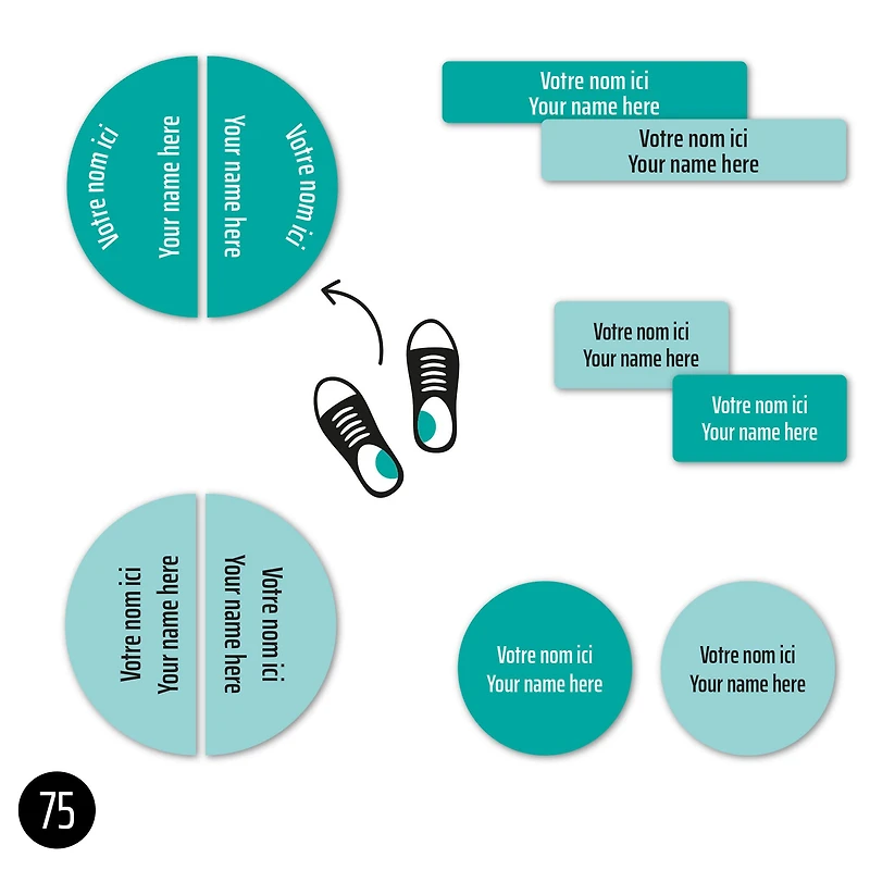 Peel And Stick Name Labels Mini - Turquoise