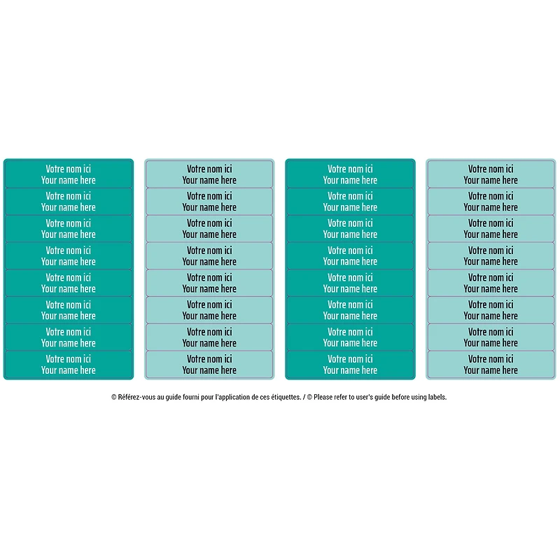Peel And Stick Name Labels Mini - Turquoise