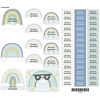 Peel And Stick Name Labels Rainbow - Blue