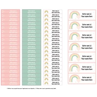 Essential Name Labels - Pink Rainbows