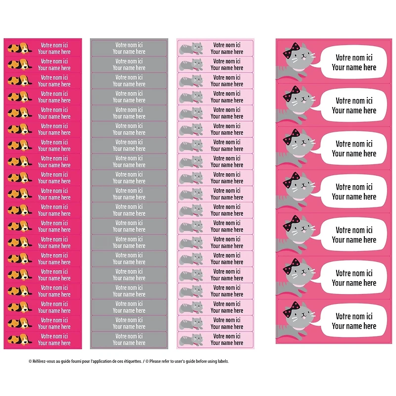Essential Name Labels - Pink Dog