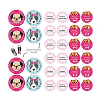Essential Name Labels - Pink Dog