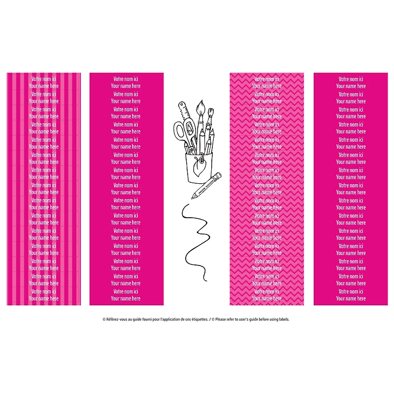 Essential Name Labels – School pink