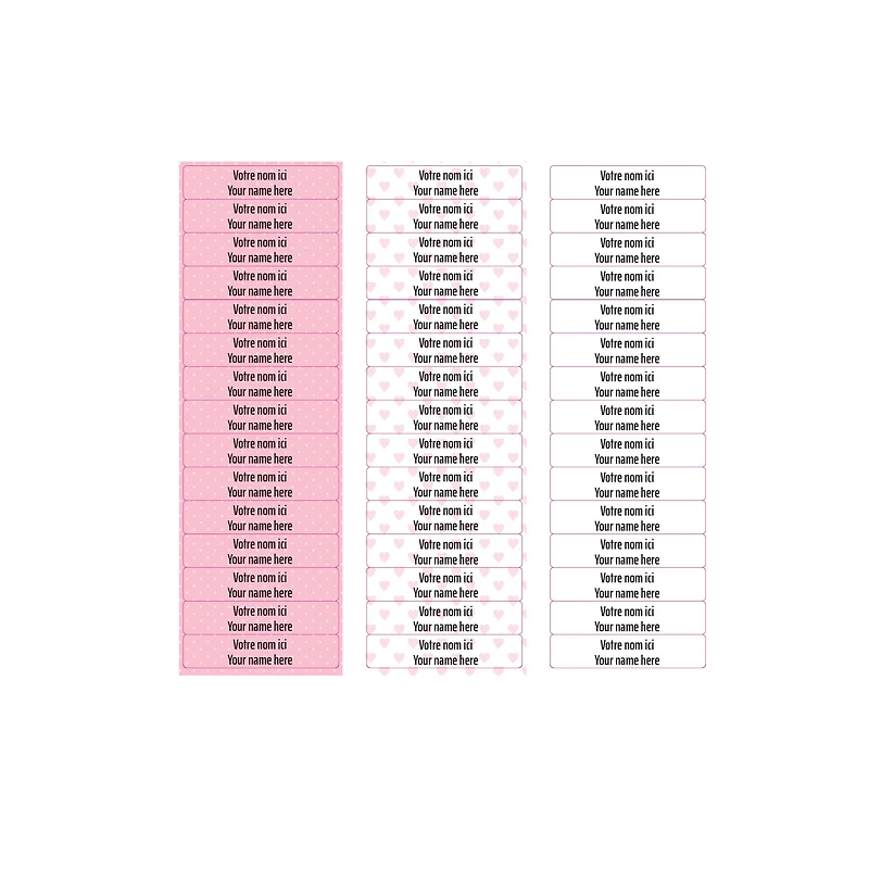 Essential Name Labels – School pink