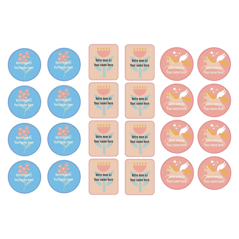 Daycare Name Labels - Unicorn Lexie