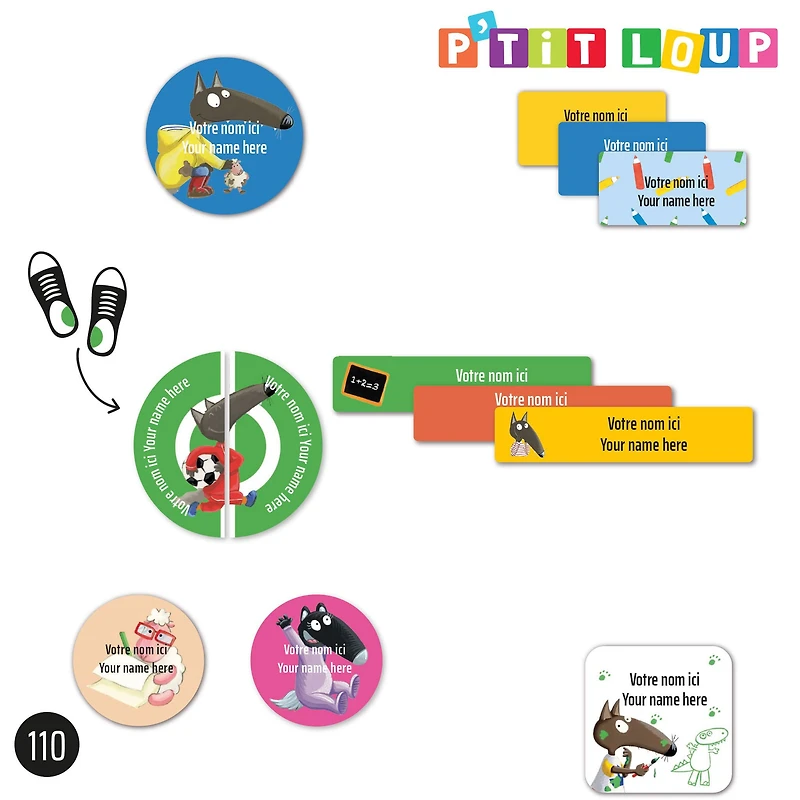 Daycare Name Labels - Little Wolf