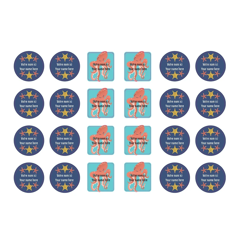Daycare Name Labels - Ocean