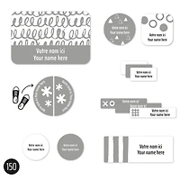 Essential Name Labels - Grey patterns
