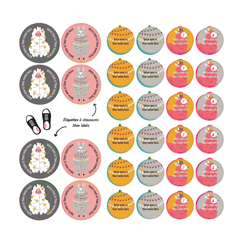 Essential Name Labels - Llamas
