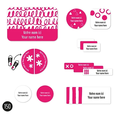 Essential Name Labels - Pink patterns