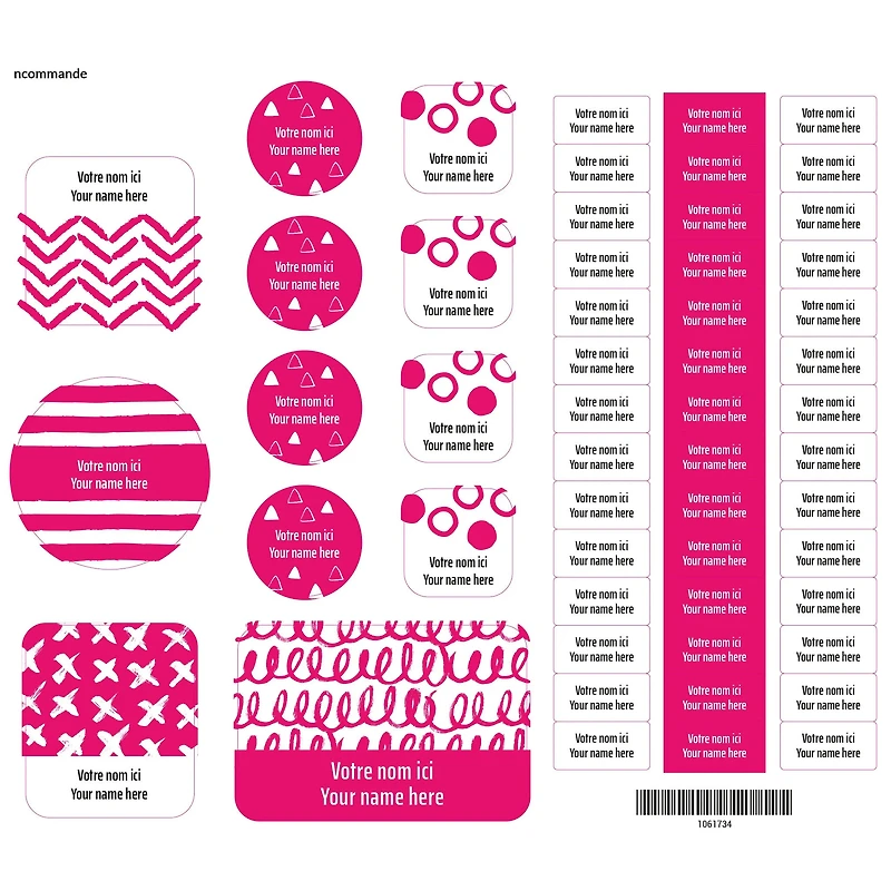 Essential Name Labels - Pink patterns