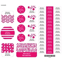 Essential Name Labels - Pink patterns