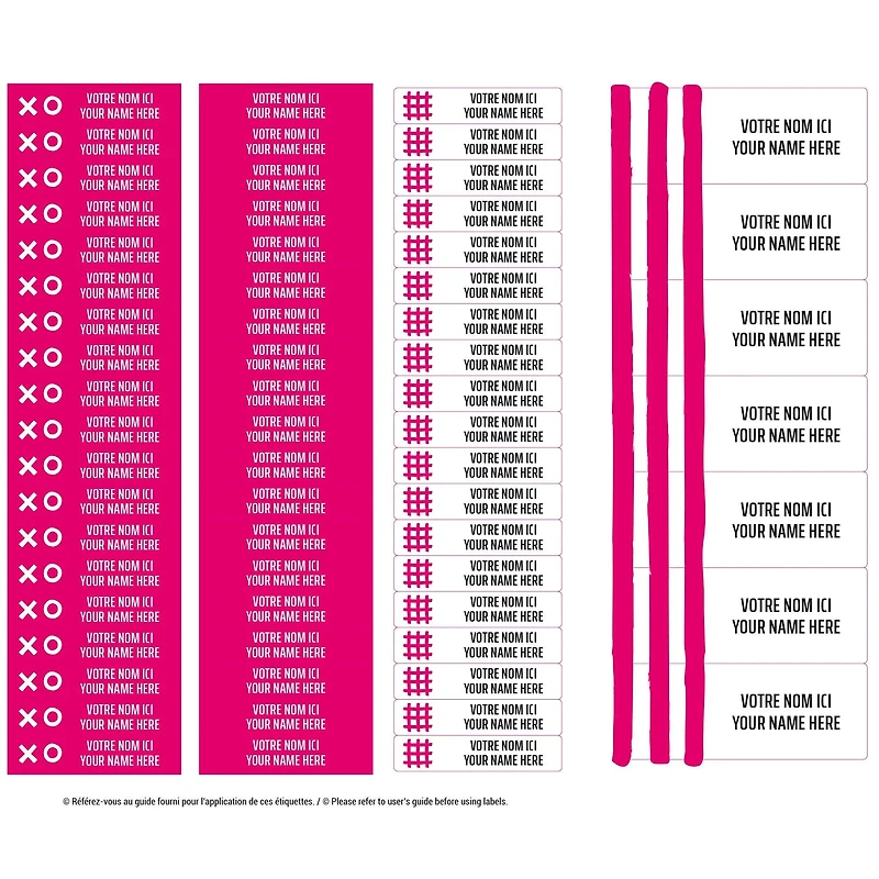 Essential Name Labels - Pink patterns