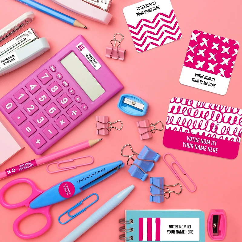 Essential Name Labels - Pink patterns