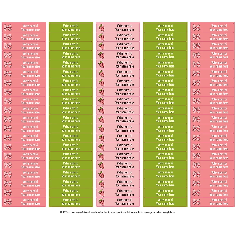 School Name Labels - Bows