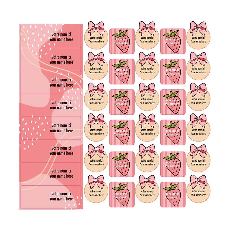 School Name Labels - Bows