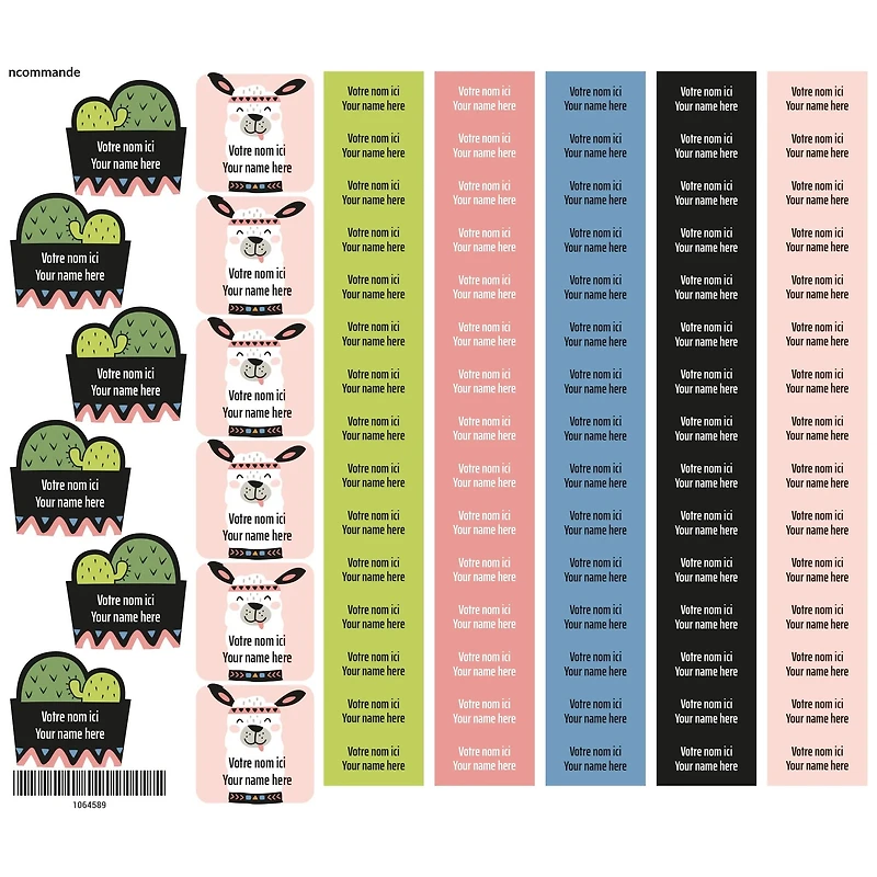 School Name Labels - Cactus