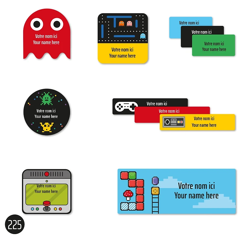 Étiquettes Scolaire - Jeux Vidéo