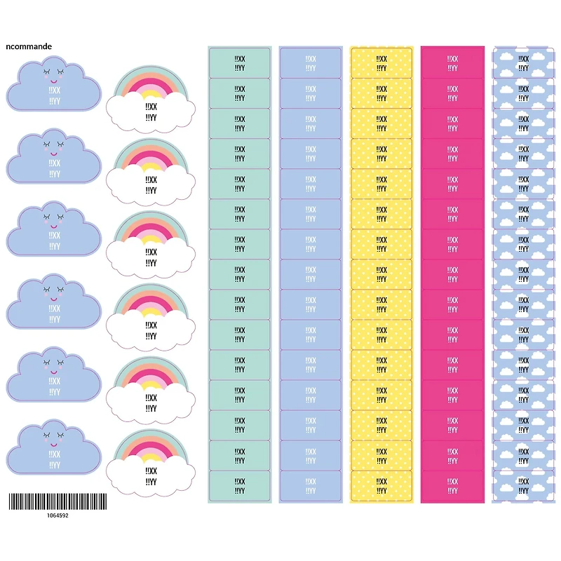 Étiquettes Scolaire - Licorne