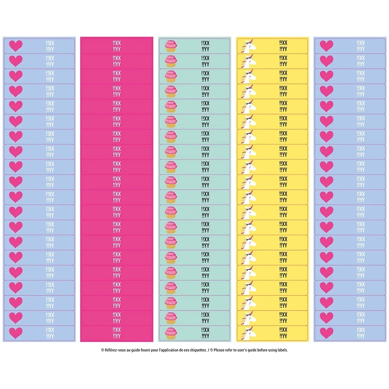 Étiquettes Scolaire - Licorne