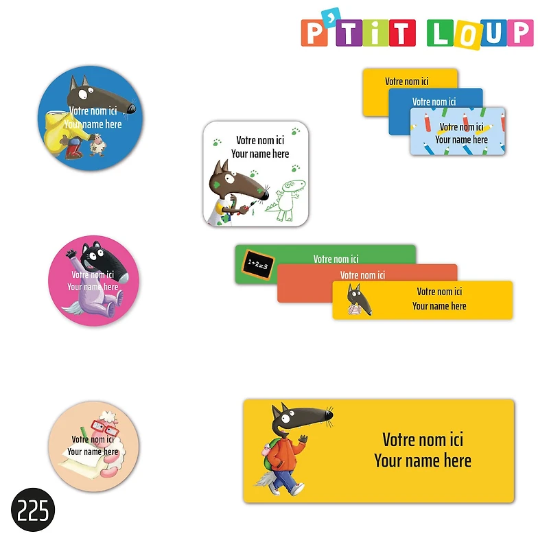 School Name Labels - Little Wolf