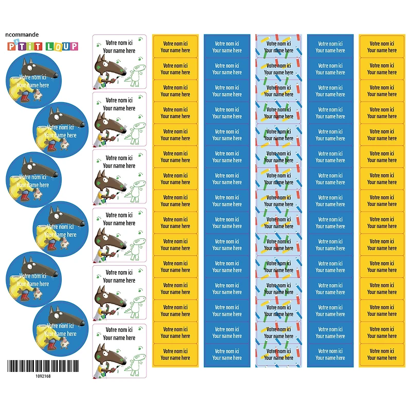 School Name Labels - Little Wolf