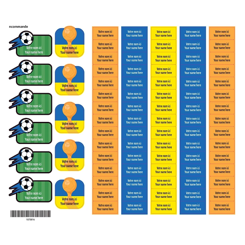School Name Labels - Soccer
