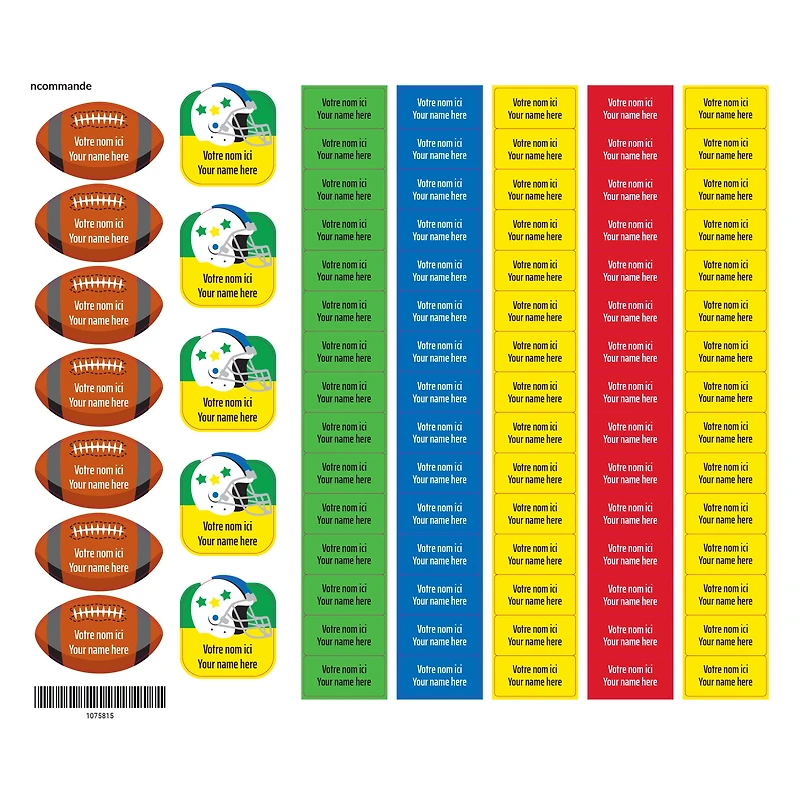 School Name Labels - Sports
