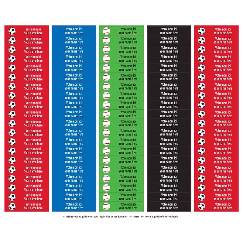 School Name Labels - Sports