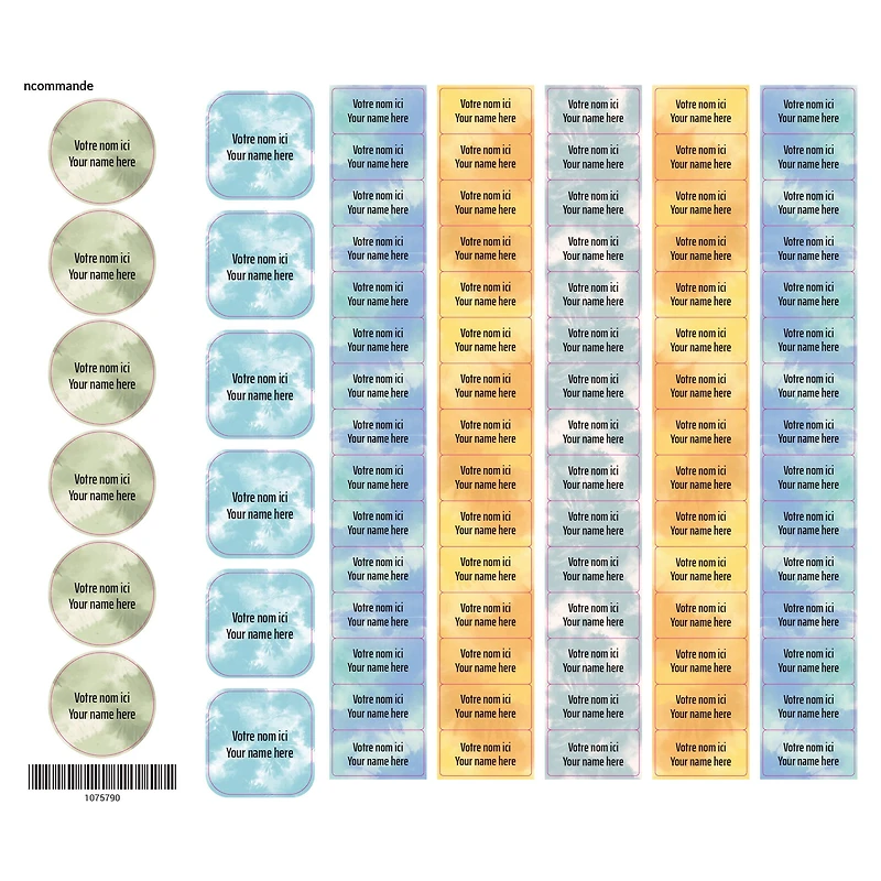 School Name Labels - Tie-Dye 2