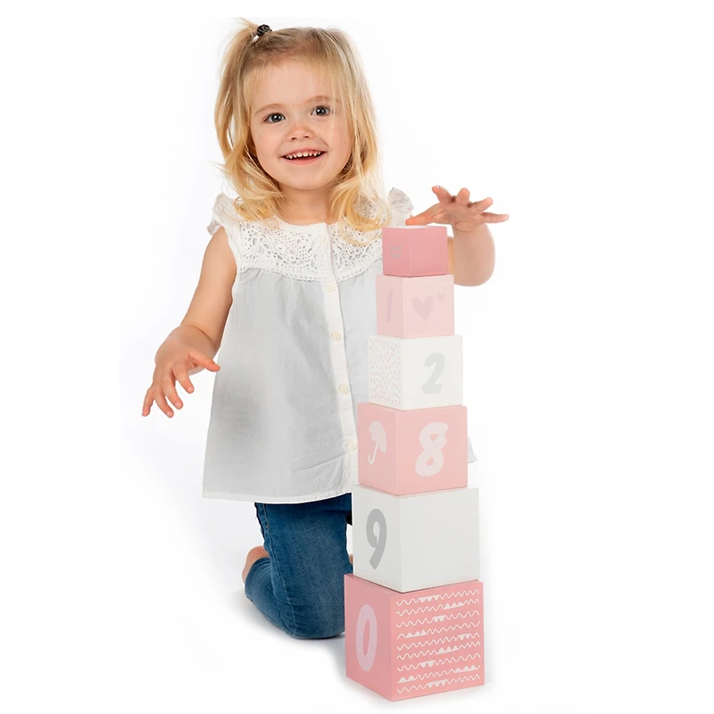 Blocs À Empiler Numéros - Rose