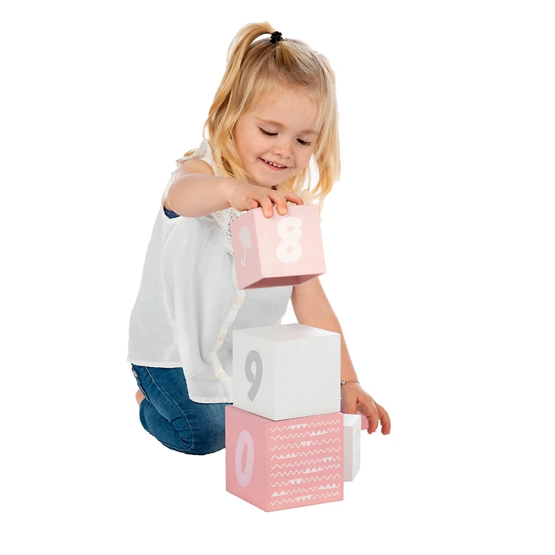 Blocs À Empiler Numéros - Rose