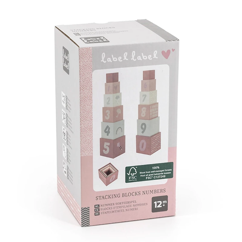 Blocs À Empiler Numéros - Rose