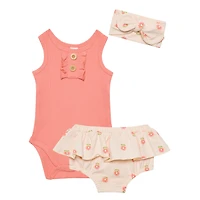 Flowers 3 Pieces Bloomer Set 3-24m
