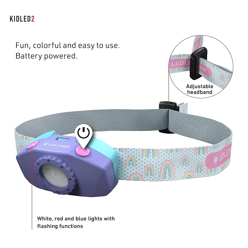 Lampe Frontale Kidled2 - Arc-en-ciel Violet