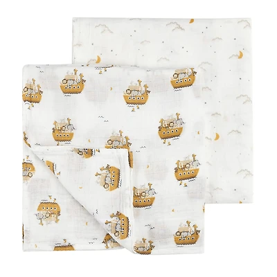 Lions 2pc Muslin Blankets