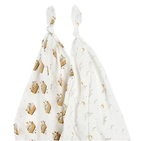Ensemble de 2 Mousselines Lions