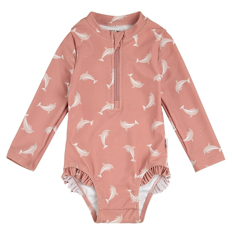 Dolphins Ls Swimsuit 0-24m