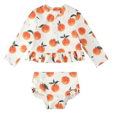 Peaches 2 Piece Long Sleeve Swimsuit 2-5y