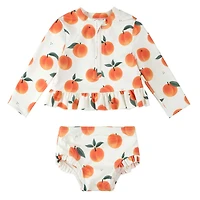 Peaches 2 Piece Long Sleeve Swimsuit 2-5y