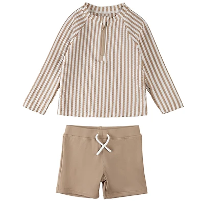Striped 2 Piece Long Sleeve Swimsuit 6-24m