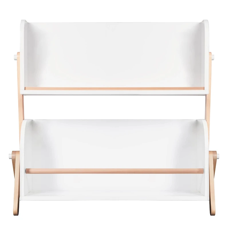 Tally Storage and Bookshelf - White and Washed Natural Finish