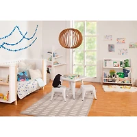 Tally Storage and Bookshelf - White and Washed Natural Finish