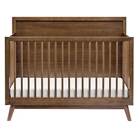 Palma Mid-Century 4-in-1 Convertible Crib with Toddler Bed Conversion -  Walnut