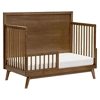 Palma Mid-Century 4-in-1 Convertible Crib with Toddler Bed Conversion -  Walnut