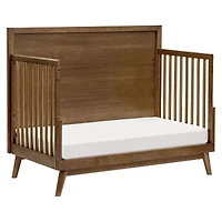 Palma Mid-Century 4-in-1 Convertible Crib with Toddler Bed Conversion -  Walnut
