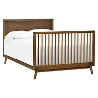 Palma Mid-Century 4-in-1 Convertible Crib with Toddler Bed Conversion -  Walnut