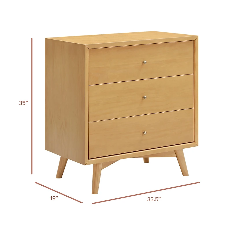 Palma 3-Drawer Assembled Dresser - Honey