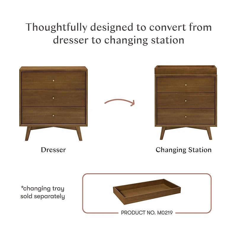 Palma 3-Drawer Assembled Dresser - Natural Walnut